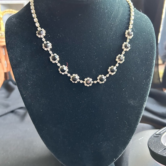 VTG Gorgeous Sparkly clear and black Rhinestone necklace. Unbranded - Picture 2 of 5